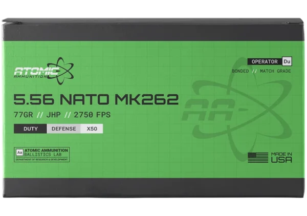 5.56 NATO 77gr MK262 HP BT Defense Ammo
