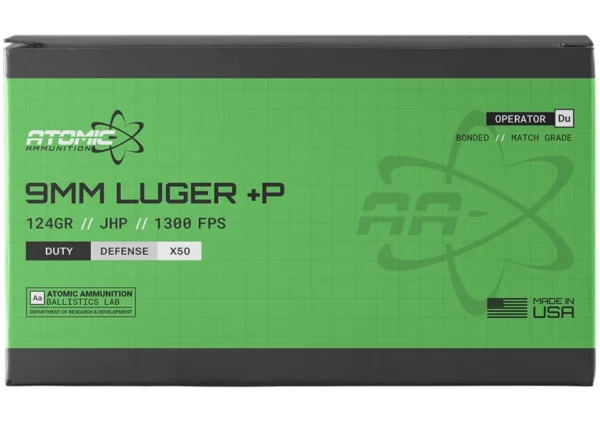 9mm +P 124gr JHP Defense Ammo